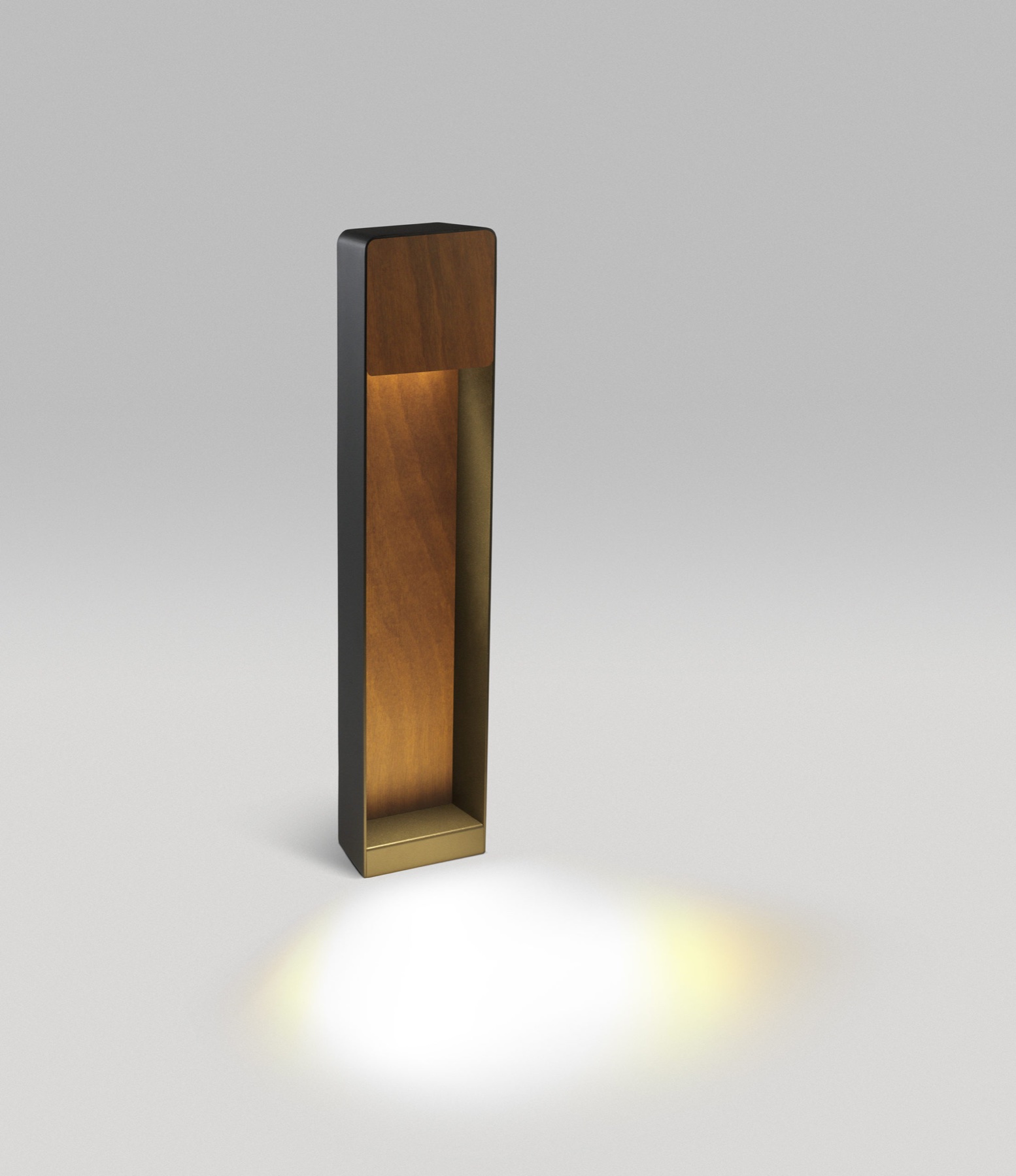 Marset Lab outdoor wall light photographed in a dark bronze finish